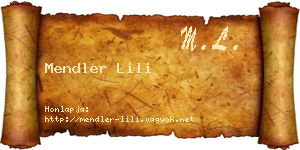 Mendler Lili névjegykártya